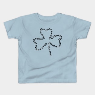 Cello Text Shamrock Kids T-Shirt